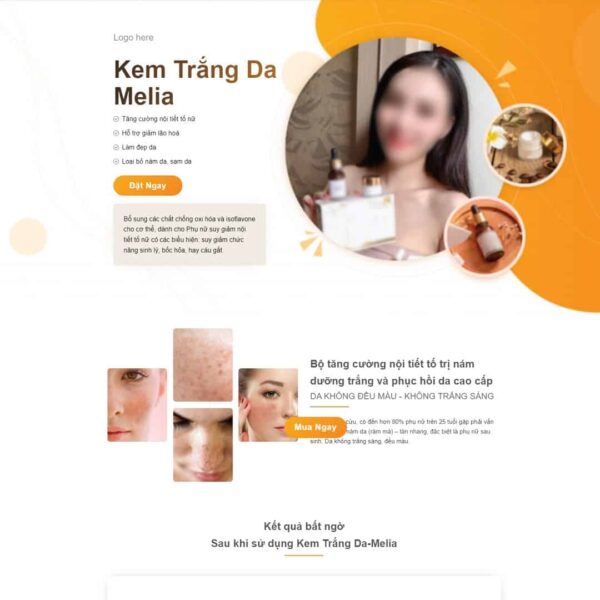 Theme WordPress Landing page kem trị nám - Chothemewp