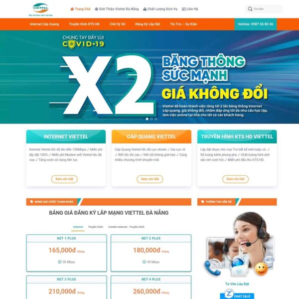 Theme WordPress dịch vụ lắp mạng internet 02 - Chothemewp