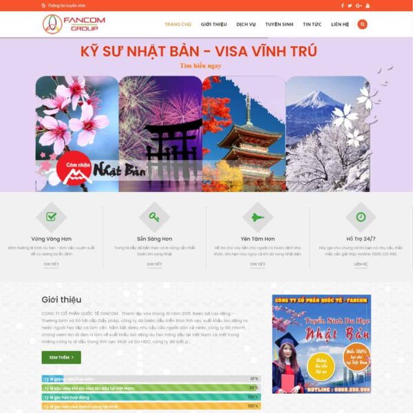 Theme WordPress công ty xuất khẩu lao động 01 - Chothemewp