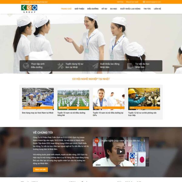 Theme WordPress công ty xuất khẩu lao động 03 - Chothemewp