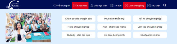 Theme wordpress trung tâm đào tạo nghề spa